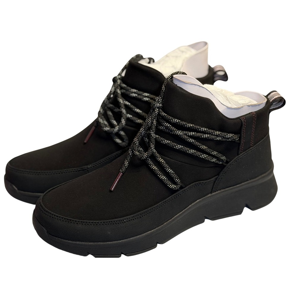 Ryka Ankle Boots Black Charisma Water Resistant Lace Up Walking Shoes 8.5 Womens
